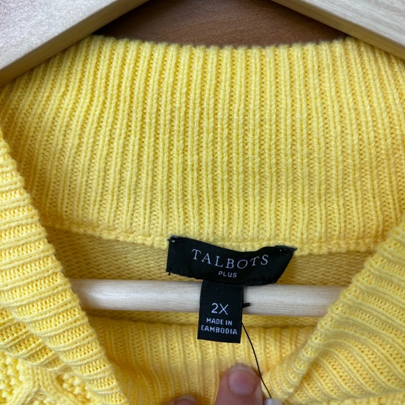NWT Yellow Talbots Cotton Sweater - Picture 6 of 6